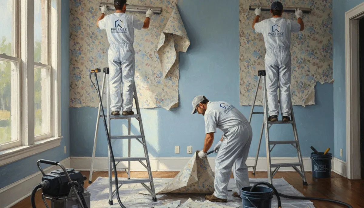 Wallpaper removal service in Birmingham, AL by Birmingham Paint Pros for smooth, paint-ready walls